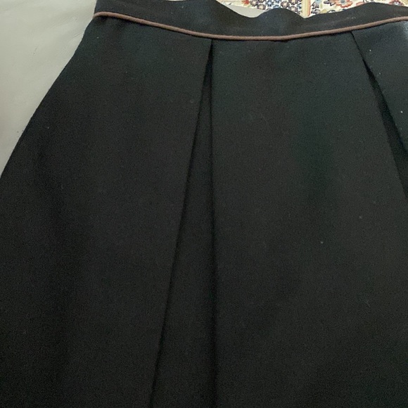Sea New York Black Wool Pleated Contrast Band Skirt🖤🧡🖤 - Picture 5 of 10